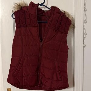 Aeropostale Burgundy Puffer Vest